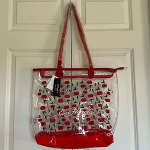 Ed Hardy RED cherry Tote bag MSRP $159 BRAND NEW WITH TAGS!